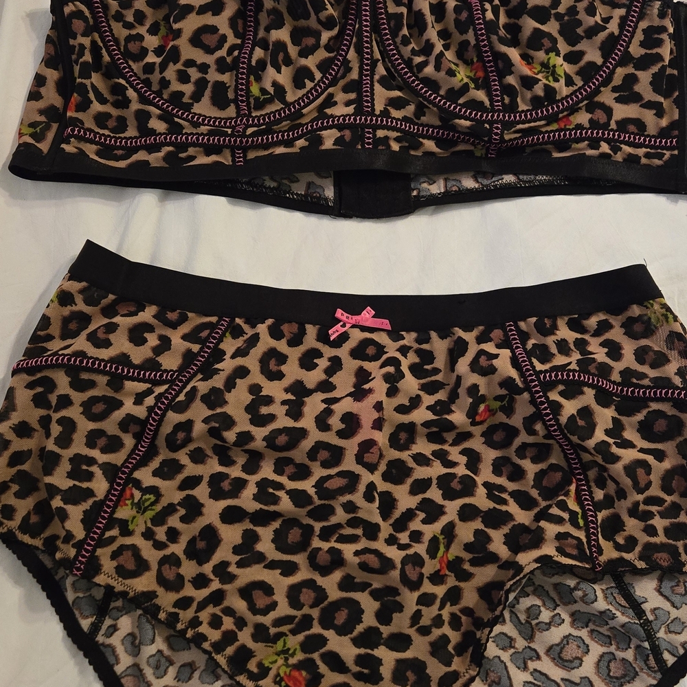Torrid Leopard Print Bra and Panty Set